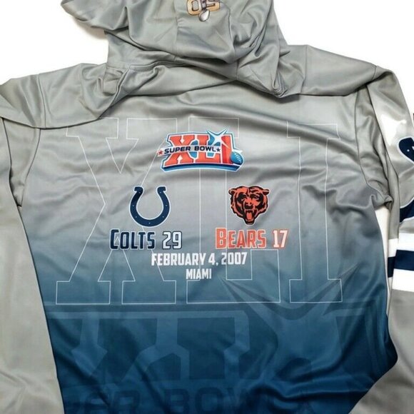 NFL Indianapolis Colts Super Bowl XLI Champions Hood Long Sleeve Tee Mens Medium - Picture 5 of 7